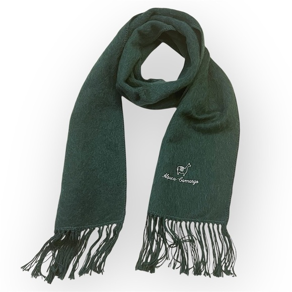Camargo Alpaca Scarf with Alpaca Stitched Logo, dark green, unisex, 66.5”x 9” - Picture 3 of 13